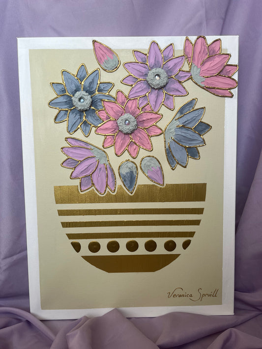 Dimensional Floral Painting